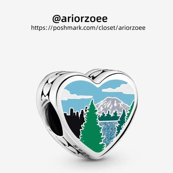 Pandora Washington State Scene Heart Charm|Pendant - Picture 2 of 2